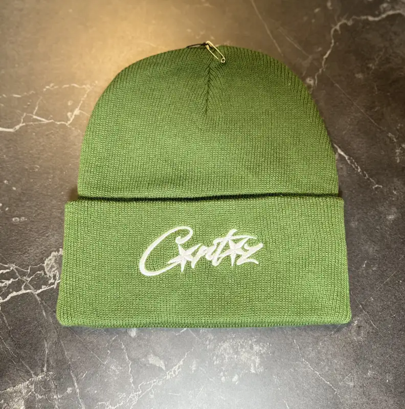 Corteiz Allstarz Folded Green Beanie