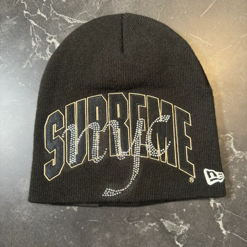 Supreme New Era Rhinestone Beanie Black