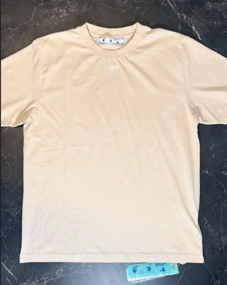 Off-White Brick Arrows Slim Cream Tee 2